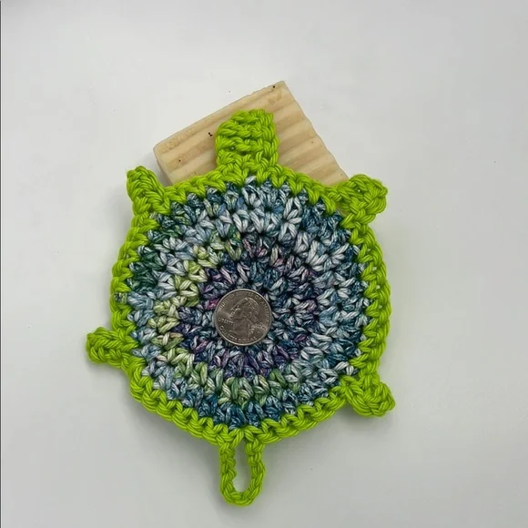 Handmade Crochet Turtle Soap Saver - Picture 3 of 5